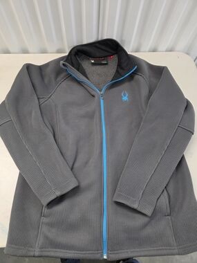 Spyder Jacket Men Size XL Grey Full Zip Long Sleeve Heavy